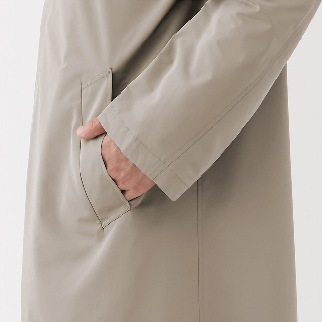 Herren wasserabweisender Mantel mit Kragen aus recyceltem Polyester