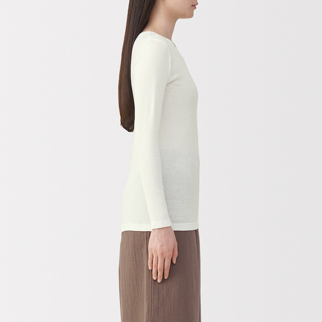 Damen Longsleeve T‐Shirt mit Crew‐Ausschnitt aus Warme Baumwolle