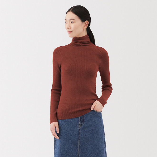 Less‐Itchy Rippstrick‐Pullover mit Rollkragen für Damen