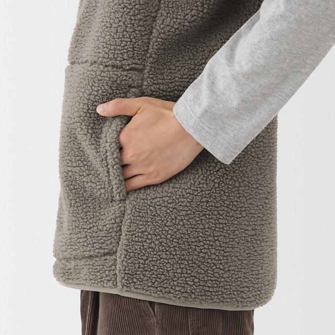 Herren-Weste aus recyceltem Polyester-Boa Fleece