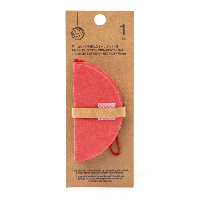 Dekoration aus recycelter Baumwolle in Wabenform, rot