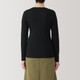 Damen‐Langarm‐T‐Shirt mit geripptem Rundhalsausschnitt aus Sojafasermischung