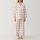 Flanell‐Pyjama ohne Seitennähte Damen