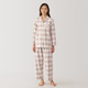 Flanell‐Pyjama ohne Seitennähte Damen