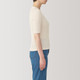 Damen‐Halbarm‐T‐Shirt mit geripptem Rundhalsausschnitt aus Sojafasermischung