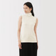 Damen‐T‐Shirt mit Rollkragen aus Baumwolle und Kaschmir ohne Ärmel