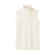 Damen‐T‐Shirt mit Rollkragen aus Baumwolle und Kaschmir ohne Ärmel