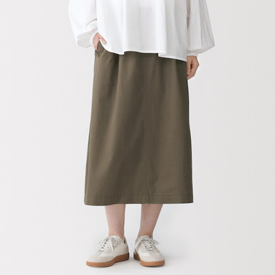MUJI | Damen-Rock aus gewaschener Baumwolle in bequemer Passform Schwarz XS