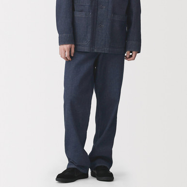 Muji Herren Muji | Weite Hose Aus Kapok-Denim-Mischgeweb