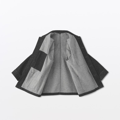 Muji Herren Muji | -Jacke Aus Kapok-Mischgewebe Und Denim