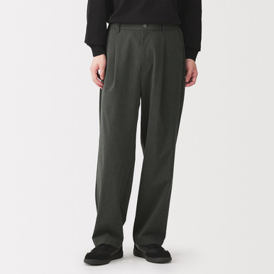 MUJI | Herren-Quick-Dry-Hose mit Falten und weitem Bein Anthrazitgrau S