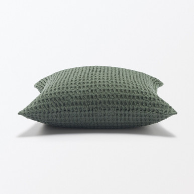 MUJI | Kissenbezug aus gewaschener Bio-Baumwolle mit Waffelstruktur Hellblau 43 x cm