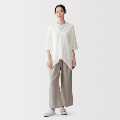 MUJI | Cape aus High-Twist-Baumwolle mit Knöpfen Hellgrün Badehandtuch groß