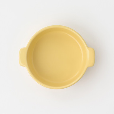 MUJI | Steingut-Auflaufform rund - Ø 15,8 cm, Hellgelb