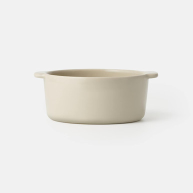 MUJI | Steingut-Auflaufform rund - Ø 15,8 cm, Grau Beige