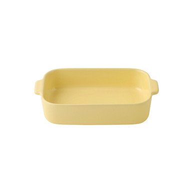 MUJI | Steingut-Auflaufform rechteckig - 21,5 x 14,5 cm, Hellgelb