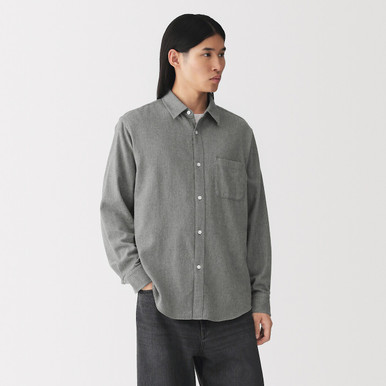 MUJI | Herren‐Flanellhemd Khaki XS