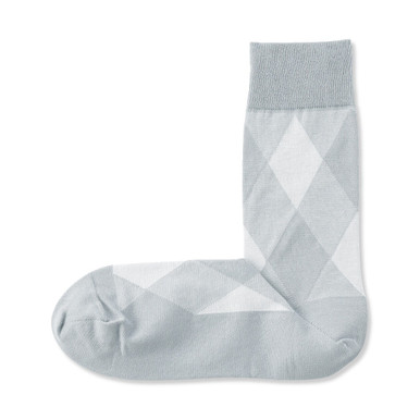 MUJI | Argyle-Socken für Herren Gebrochen Weiß Kariert 42 - 44