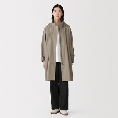 MUJI | Damen-Kapuzenmantel mit wasserabweisender Ausrüstung Beige S