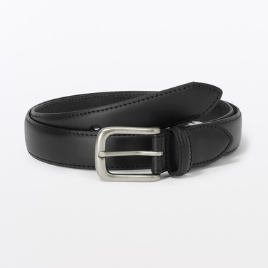 MUJI | Gesteppter Gürtel aus pflanzlich gegerbtem Leder Schwarz