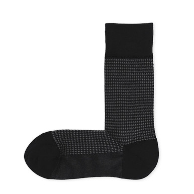 MUJI | Herren Business-Socken mit Hahnentrittmuster Silbergrau Kariert 39 - 43