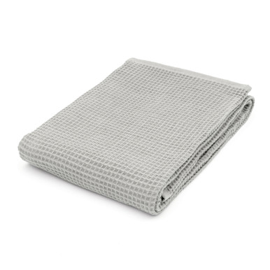 MUJI | Badelaken aus Bio‐Baumwolle mit Waffelmuster Grau Badehandtuch groß