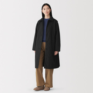 MUJI | Damen-Mantel, wasserabweisend und wattiert Hellsandfarben M