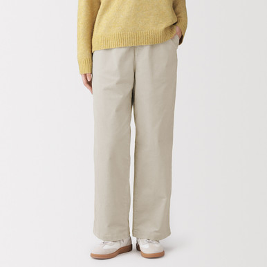 MUJI | Damenhose aus Stretch‐Cord mit geradem Bein und bequemer Passform Schwarz L