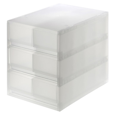 MUJI | Aufbewahrungsschrank mit 6 Schubladen, durchsichtig, stapelbar – [26 x 37 cm] Höhe 32,5 cm 45
