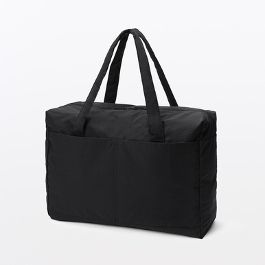 MUJI | Wasserabweisende, zusammenfaltbare Boston-Tasche aus recyceltem Nylon – 32 l Rauchbraun