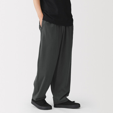 MUJI | Unisex-Hose aus Bio-Jersey mit weitem Bein Dunkelgrau XS