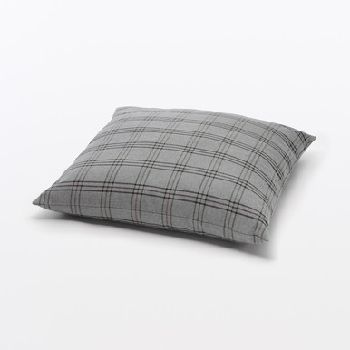 MUJI | Kissen aus Baumwollflanell Beige Kariert