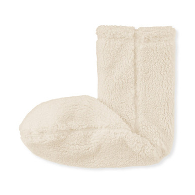 MUJI | Damen-Haussocken aus recyceltem Polyester-Boa-Fleece Hellsandfarben 36 - 39