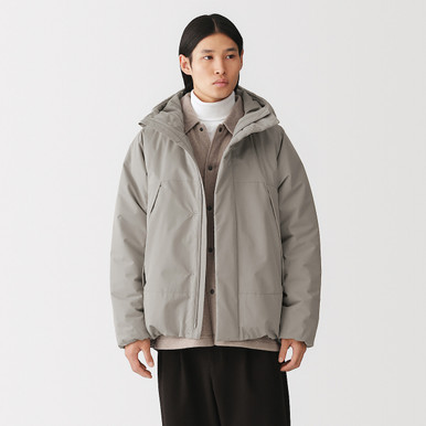 MUJI | Herren-Jacke mit Kapuze, wasserabweisend und wattiert Schwarz XS