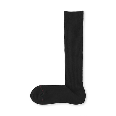 MUJI | Warme Damen Kniestrümpfe gerippt Schwarz 36 - 39