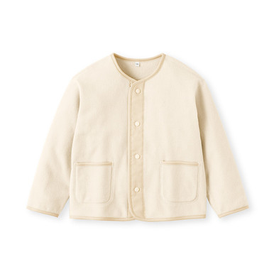 MUJI | Kinder-Strickjacke aus recyceltem Polyester-Fleece Anthrazitgrau 3-4 Jahre (110 cm)