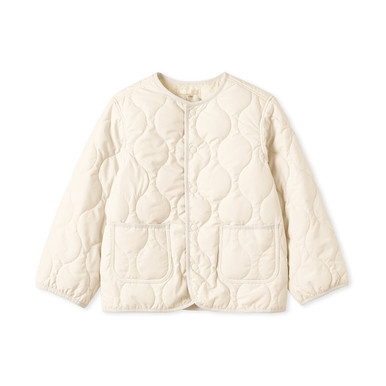 MUJI | Kinderjacke aus recyceltem, wasserabweisendem, wattiertem Steppstoff Anthrazitgrau 3-4 Jahre (110 cm)