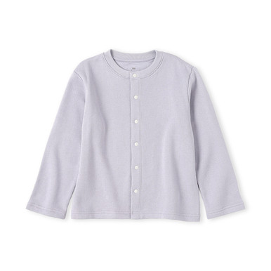 MUJI | Kinder-Strickjacke aus Bio-Baumwoll-French-Terry-Stoff Anthrazitgrau 3-4 Jahre (110 cm)