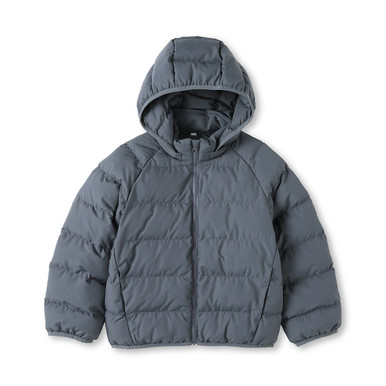MUJI | Kinderjacke aus recyceltem, wasserabweisendem, wattiertem Material mit Kapuze Schwarz 5-6 Jahre (120 cm)