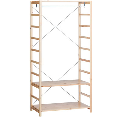 MUJI | Regal aus Kiefernholz mit Kleiderstange – Breite 86 cm
