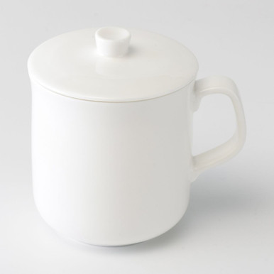 MUJI | Porzellanbecher mit Deckel – 380 ml
