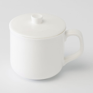 MUJI | Porzellanbecher mit Deckel – 230 ml