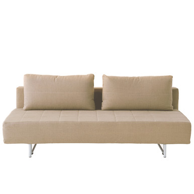 MUJI | Schlafcouch mit Leinenbezug, beige 2-Sitzer