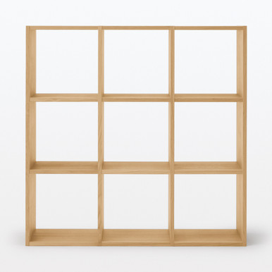 MUJI | Stapelbares Regal, Set 3 x 3, Eiche