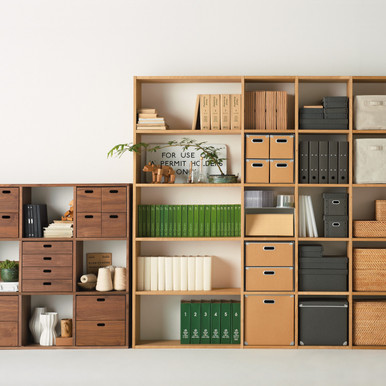 MUJI | Stapelbares Regal Zusatzmodul mit 5 Fächern, breit, Eiche