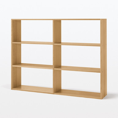 MUJI | Stapelbares Regal Zusatzmodul mit 3 Fächern, breit, Eiche