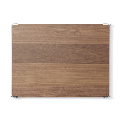 MUJI | Zusatzboden für Edelstahl-Regaleinheit mit Walnussholz - 58 cm