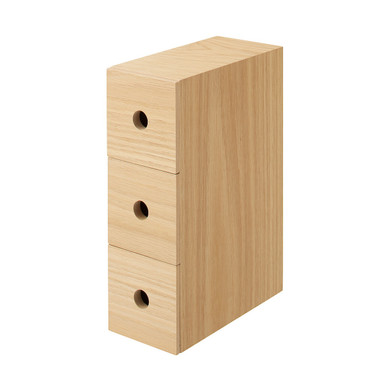 MUJI | Holz-Schreibtischregal mit drei Schubladen