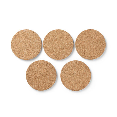 MUJI | Kork‐Untersetzer, 5 Stk Naturfarben