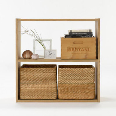 MUJI | Stapelbares Regal Zusatzmodul mit 2 Fächern, breit, Eiche
